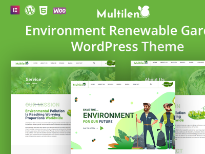 Multilen Environment Renewable Gardening WordPress Theme