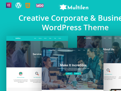 Multilent Creative Corporate & Business WordPress Theme app branding design graphic design illustration logo typography ui ux vector