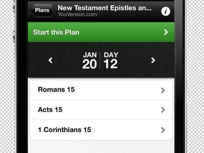 Reading Plan on YouVersion, The Bible App iphone mobile