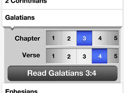 Book/Chapter/Verse Picker For Bible App