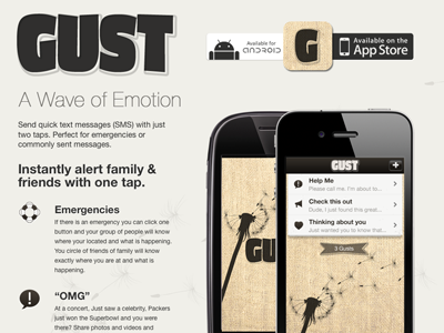 Website for Gust App mobile website
