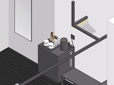 Hotel Mono 2d drawing graphic design illustration interior