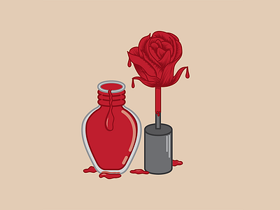 Flower Power liquid nail polish red roses rose roses
