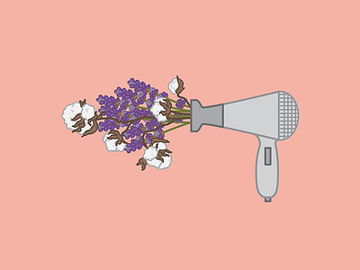 Flower Power cotton dry flower hair dryer lavender