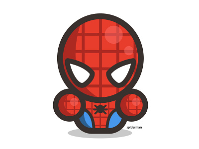 mr.spider cartoon illustration kirpluk simple spiderman vector