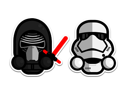 new dark side illustration kirpluk kylo ren simple star wars stormtrooper vector