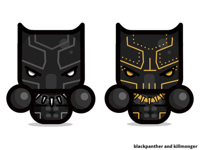 black panther simples - bp and eric art avengers cartoon character design fanart illustration kirpluk marvel sign simple vector