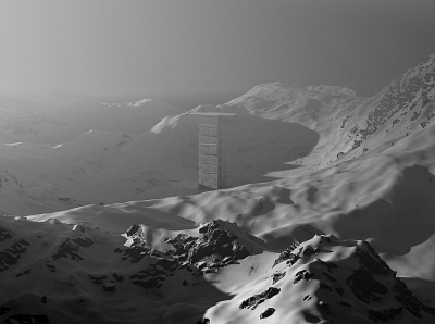 Lapetus X 3d architecture blackandwhite blender blender 3d fog landscape mountains