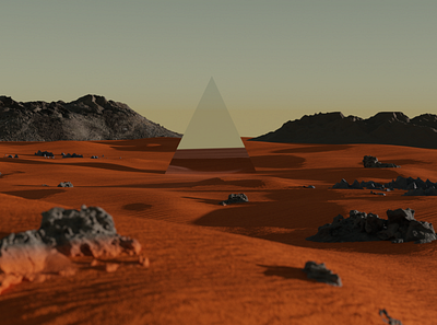 The Mirror 3d blender blender 3d desert design digitalart landscape mirror mountains planet space