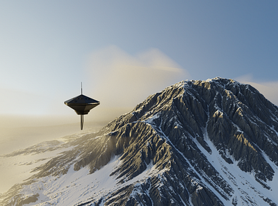 Station 3d blender blender 3d design digitalart landscape mountains photorealism station