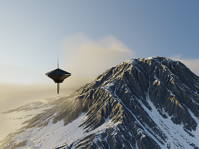 Station 3d blender blender 3d design digitalart landscape mountains photorealism station