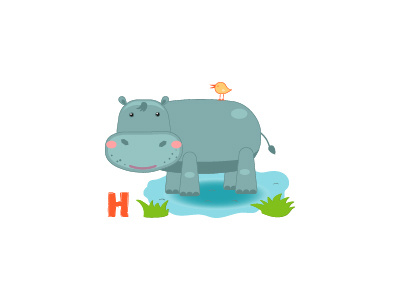 Hippo alphabet hippo letters