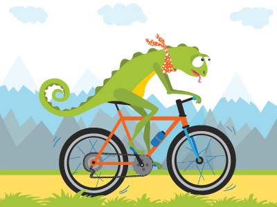 Salamander bike character icon illustration natimade