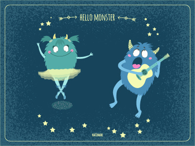 Star Couple character illustration monster natimade