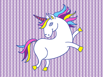 Unicorn character 2d app character flat illustration natimade unicorn