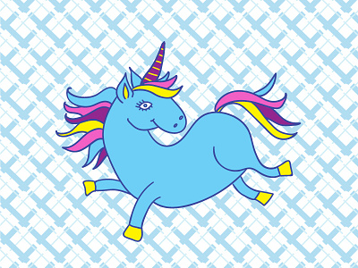 Unicorn character 2d app character cut flat illustration natimade unicorn