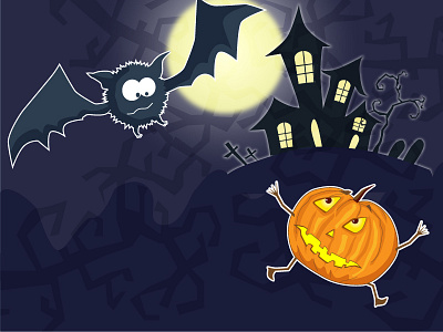 Halloween sticker 2d bat character flat halloween icon illustration natimade