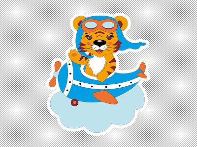 Baby tiger 2d animals baby animals character emotion flat icon illustration natimade sticker vector