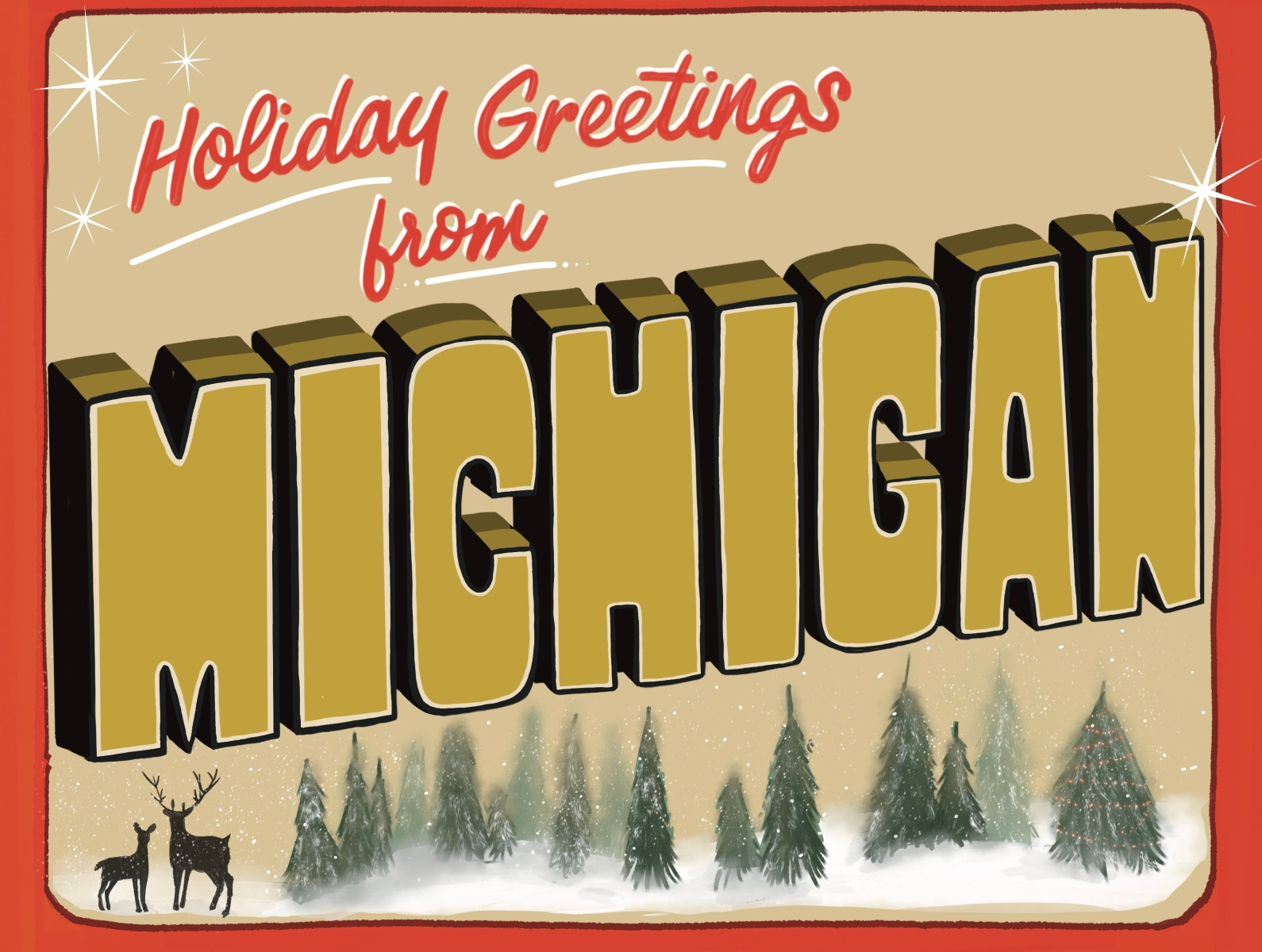 Michigan holiday card by Anna akadesignstudio on Dribbble