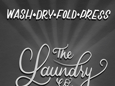 Hand lettered Vintage style laundry sign