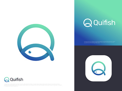 Q letter logo for Quifish branding clean colorfull creative fish man fish shop fishing fishlogo flat graphic design illustration logo minimalist q letter quifish typography
