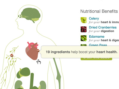 Nutritional Benefits Interactive illustration interactive user interface visual design web web design