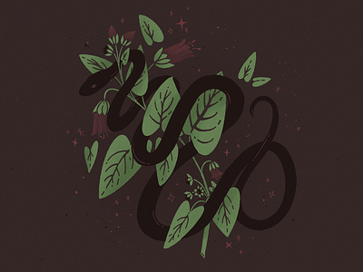 Belladonna belladonna botanical halloween illustration nightshade october snake spooky weeklywarmup