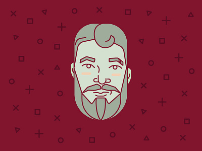 Character Study beard bearded man character character study design face face study flat geometic handsome illustration line art portrait study vector vector illustration