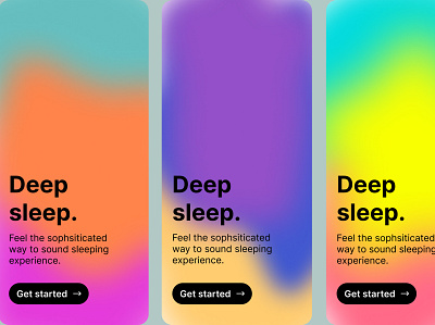 ANIMATED DEEP SLEEP ENHANCEMENT APP START PAGE design ui ux web