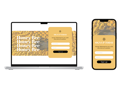 Honey Bee Sign Up Page branding dailyui design graphic design signuppage ui ux webdesign