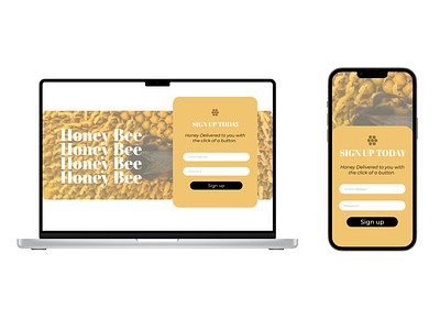 Honey Bee Sign Up Page