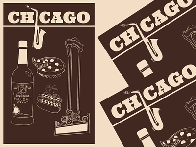 CHICAGO POSTER branding chicago design graphic design illustration logo poster procreate typography ui vector