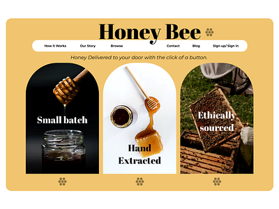 Honey Bee Landing Page branding dailyui design graphic design illustration logo procreate typography ui ux vector