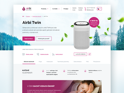 Airbi l Webdesign air purifiers graphic design humidifier product page ui web design webdesign webpage website