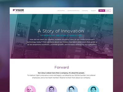 SaaS Marketing Site about app company home landing page marketing platform purple video website