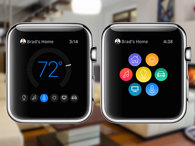 Connected Home Apple Watch Concept app apple design dial home icon interface mobile temperature ui ux watch
