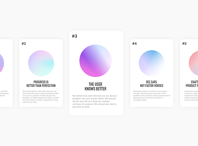 Design Values 2021 cards design design principles design values gradient minimal quotes ui values