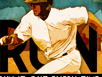 Run It Out Dribble baseball digital art poster run sportsmanship