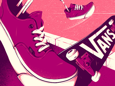 "Vans Tribute" art detail illustration photoshop pink shoes skateboard sneakers texture vans