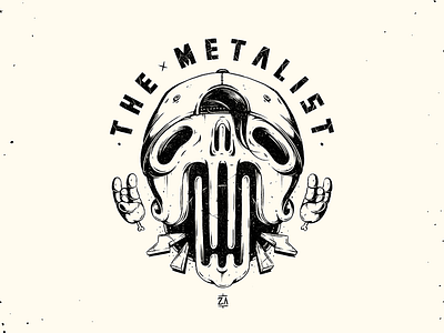 "The Metalist ZA" cap dark illustration lettering lightning metal music photoshop skull snapback texture wacom