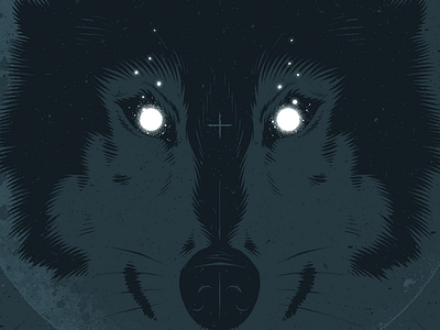 "LunaRift" alchemy astral band dark ethereal eyes geometric illustration music space texture wolf