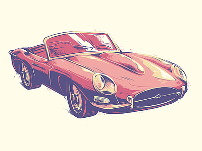 "Jaguar" art auto car digitalart illustration jaguar old print texture vintage wheels