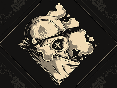 "We Drop" art artwork bandana design graphicdesign illustration skull smoke snapback texture wedrop