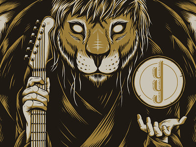 "Blynd Tyger Branding" black branding dark design gold graphic illustration instruments logo music texture tiger