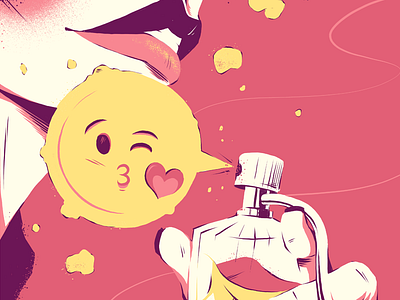 "What Your Perfume Says About You" art concept design editorial emoji graphic illustration magazine perfume sticker texture woman