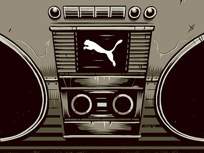 "Puma" apparel artwork boombox event graphic design illustration puma shirt shoes sneakers texture