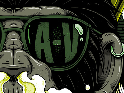 "Crop" ape art artwork graphic design illustration monkey smoke sunglasses texture vape