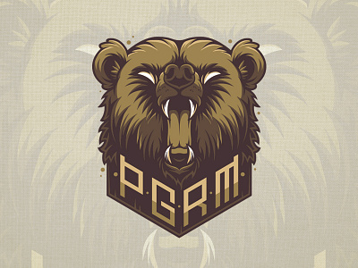 "PGRM Clothing Logo/Emblem" bear clothing design emblem graphic icon illustration lettering logo symmetrical typography vector