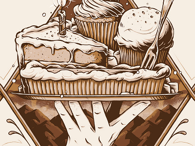 "Moose Juice - Half Baked" artwork baked design dessert eliquid graphic illustration illustrator label photoshop texture vape