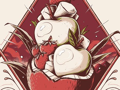 "Moose Juice - SMAC" apple design eliquid fruit graphic illustration illustrator label photoshop strawberry texture vape